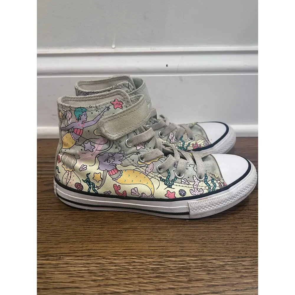 Converse Chuck Taylor Majestic Mermaids Hi-Top Sneaker Girl Sz 1 Back to School